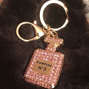 Pink crystallized keychain